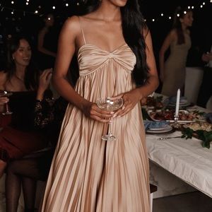 Gold pleated dress
